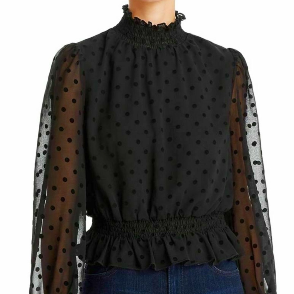 **NEVER WORN Tags On** LucyParis Sheer Polka Dot Blouse